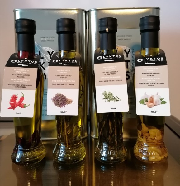 Lyktos Thymian Extra Natives Olivenöl mit Kräuter - 200 ml Glasflasche