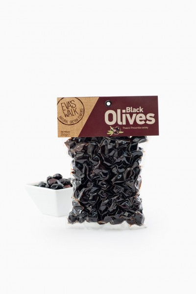 Eva's Walk Thrumba-Oliven schwarz, von der Insel Thassos, 250 g